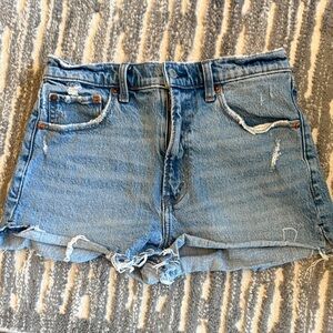 Abercrombie & Fitch Distressed Blue Jean Shorts